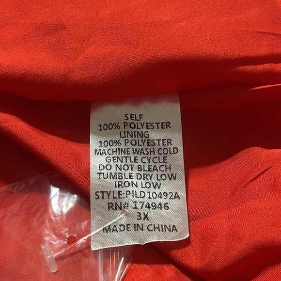 CHICSOUL JOY DRESS, ABSTRACT PRINT ORANGE WOMENS SIZE 3X - Picture 7 of 7